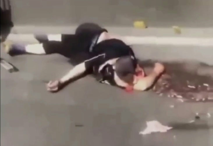 Stupid Chinese man riding moped horrifically crashed by speeding car 