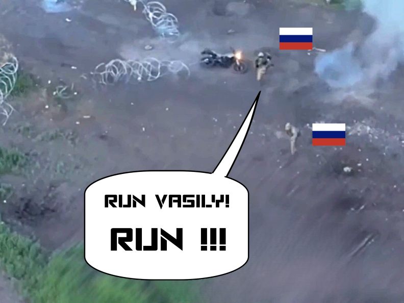 Annihilation of Russian Bikers Fleeing in Panic