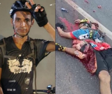 Cyclist gored by loaded truck 