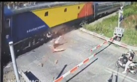 Old Romanian Woman Cannot Beat the Train