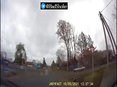 Motorcyclist smashed hard 
