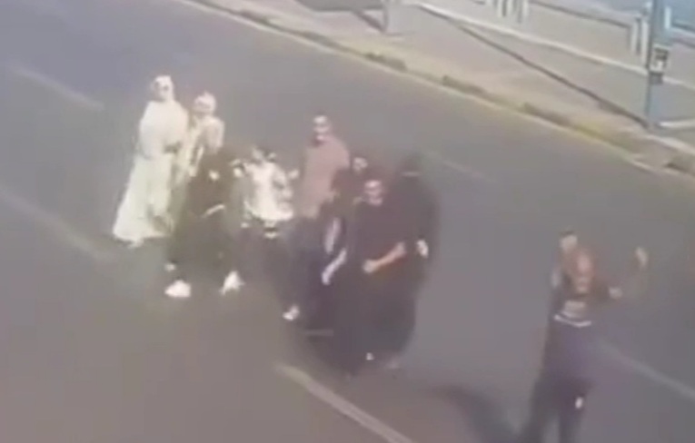 Egyptian family crossing street crashed by speeding van 