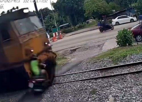 Moped Rider Obliterated, Killed on Spot by Train