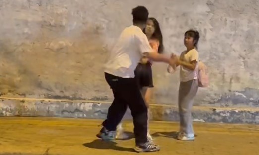 Pathetic POS Beats Slim Wife In Front Of Their Child