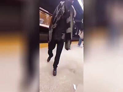 Black man hit by train