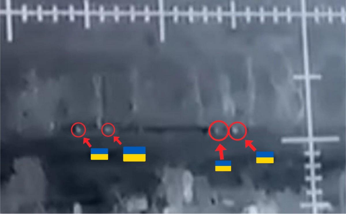 Direct hit by FAB bomb on Ukrainian assault team.
