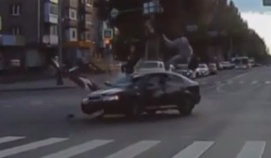 Motorcyclist Suffers Seizure After Getting Hit By Car In Russia