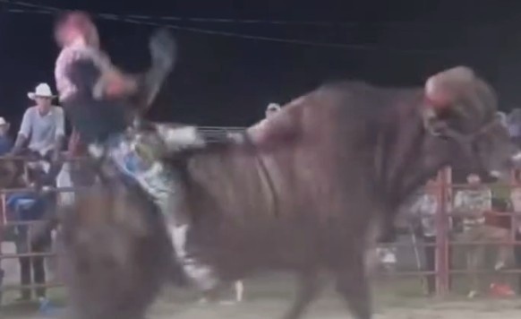  bull throws man at guy's leg and breaks it