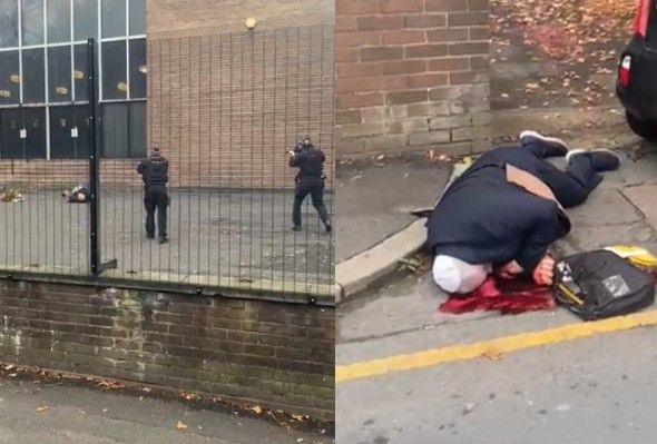 Stabbing at Manchester synagogue as police shoot suspect 