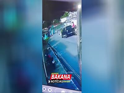 WOMAN IN A MOTORCYCLE BEING CRUSHED BY CAR