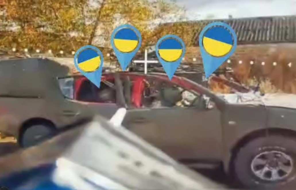 Drone hits the Top of a Ukrainian vehicle, killing everyone inside