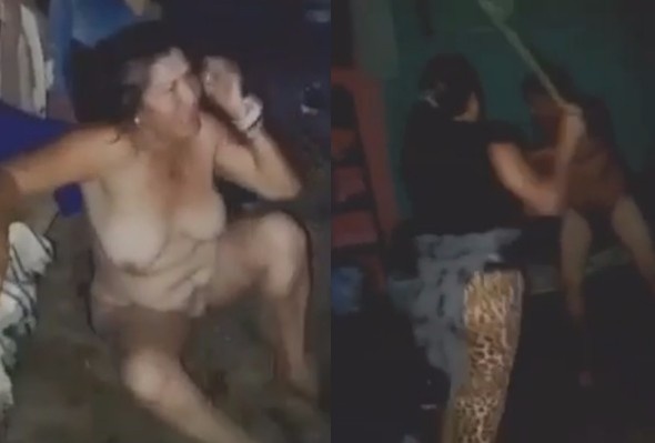 Woman Catches Husband Cheating With Older Woman And Beats Them Both