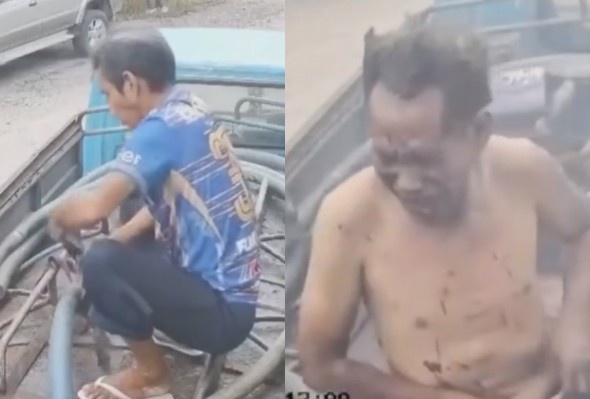 BOOM ! Elderly Worker Injured By Sewage Truck Explosion