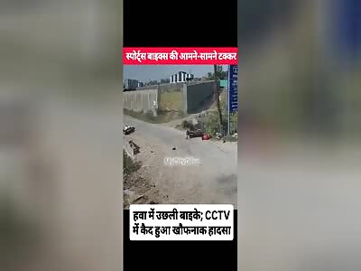 TWO MOTORCYCLES IN HEAD ON COLLISION 