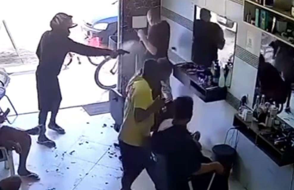 Dude Get's His Haircut Session Interrupted By Hitman