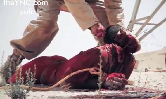 NEW ISIS video shows Gruesome Beheading of three prisoner by good sharp knife