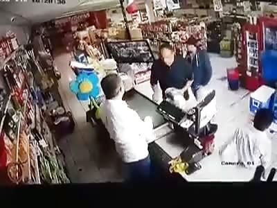 CCTV. SUPERMARKET EMPLOYEE RECEIVES SHOT AND DIES