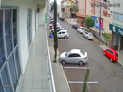 CCTV. accident.motorcycle vs automobile