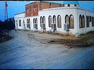 The moment when the Zirghan Mosque was attacked by the Turkish occupation army and its mercenaries.