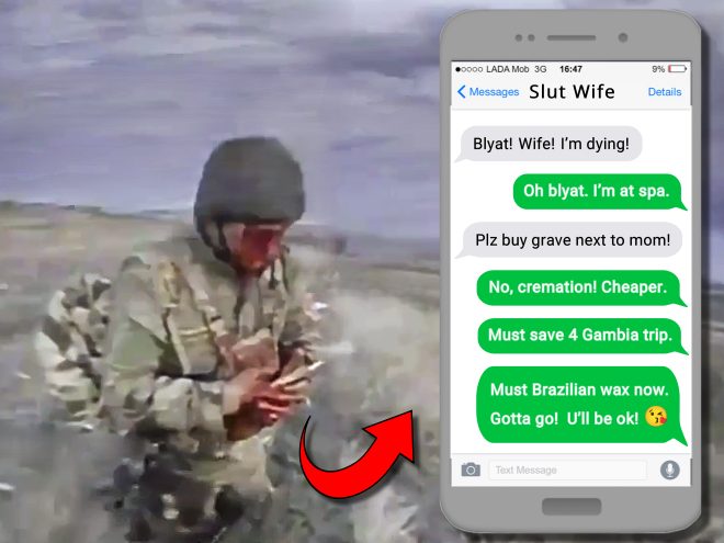 Texting Russian Got Played by Drone AND His Cheating Wife