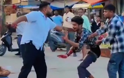 SANDEEP BEING STABBED IN THE MIDDLE OF THE STREET