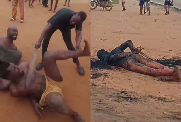 Three Men Accused Of Robberies Tortured And Burned Alive By Mob