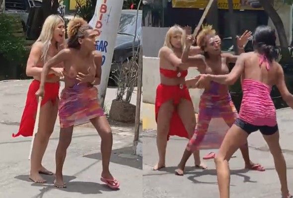 Trannies Get Into A Fight Over A Woman