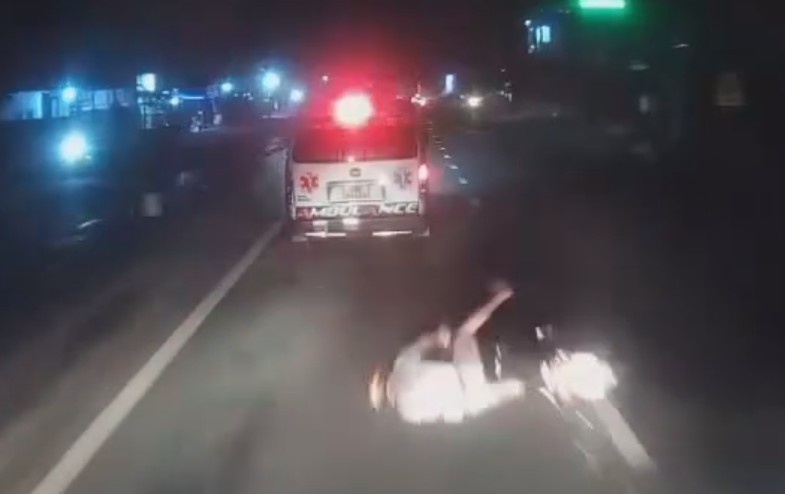 Moped Rider Hit By Ambulance, Finished Off By Dashcam Vehicle