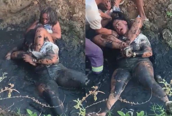 Fight Over A Man Turns Literally Dirty