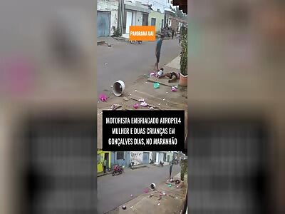 DRUNK DRIVER RUNS OVER WOMAN AND 2 CHILDREN