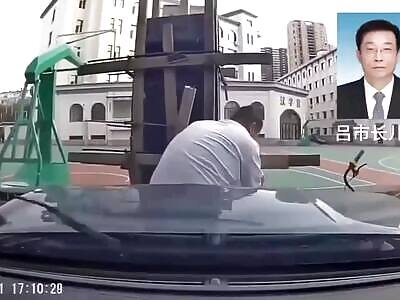 MAN BEING INTENTIONALLY CRUSHED BY CAR