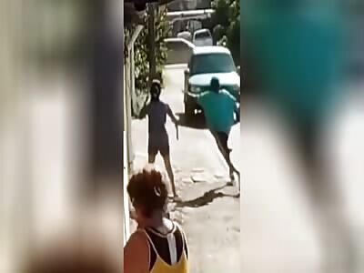 The victim was robbed and run over.