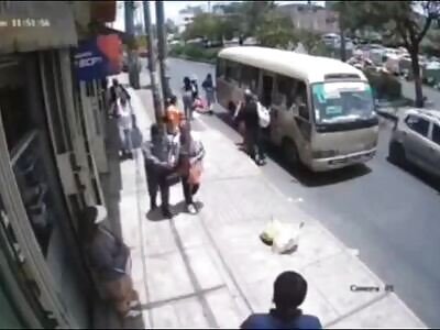 ELDERLY MAN HEAD'S CRUSHED BY BUS