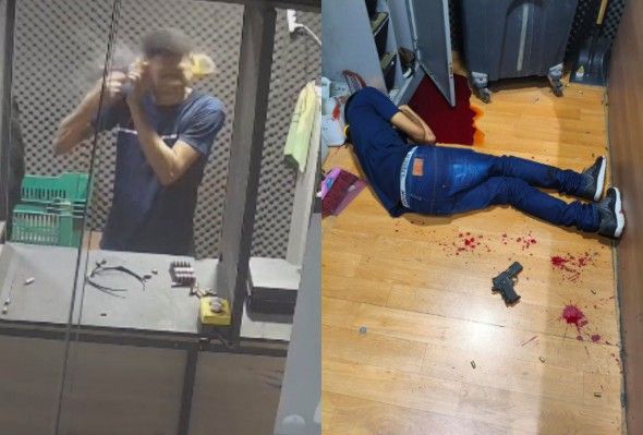 Man Shoots Himself In The Head At A Gun Range In Brazil (CLEAN)