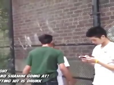 LOL A wigger gets dropped for acting tough buy a small Asian