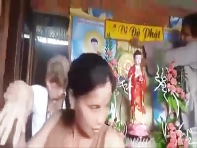 Man with horrible face