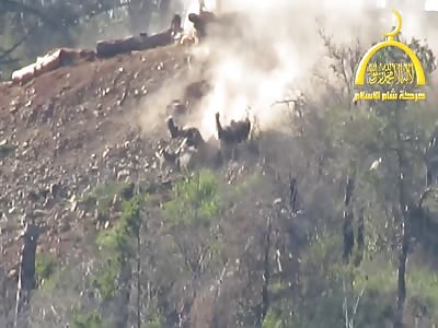 Moment that Ãsis  soldier and shot in the foot of the hill