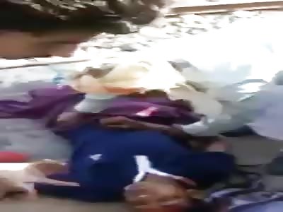 Accident in line train