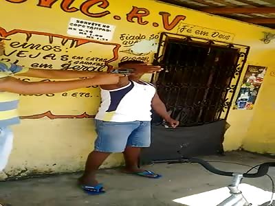 Man take shot in thr hand