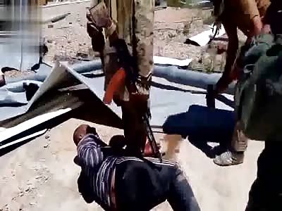 Russian soldiers beat man with sledgehammer