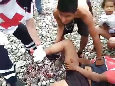 Accident in line train