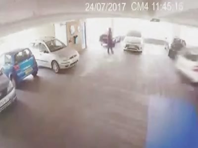 MMA fighter launches towards him and knocks him over as he attempts to flee