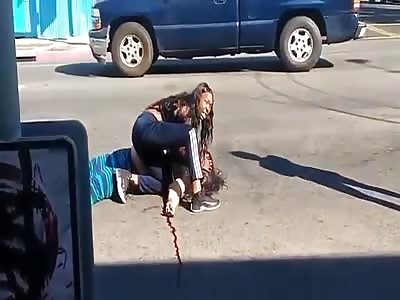 Accident in los angels : Female Driver Hits Female Pedestrian