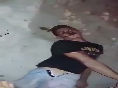 man convulses and writhes in an accident