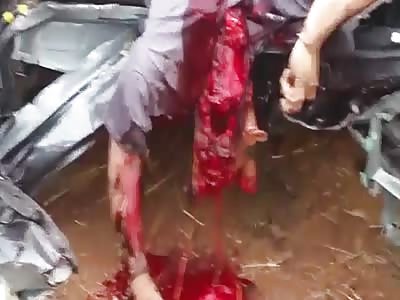 Horrific accident in line The road 