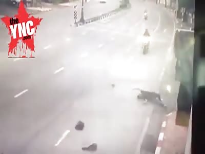 a thai Young assistant civil engineer   has a  bad accident on his Yamaha XJR