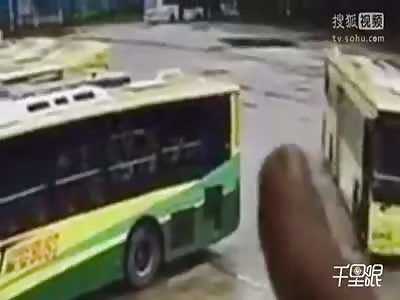 a bus crushes a woman to death
