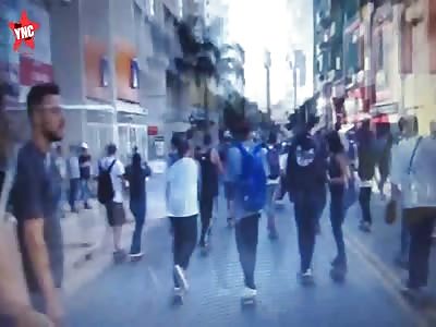 (EVEN BETTER ANGLE) CAR MOWING DOWN SKATEBOARDERS