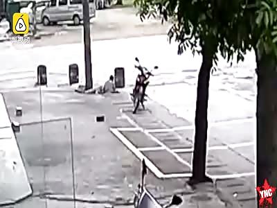 a old man fell down a drain when a manhole broke