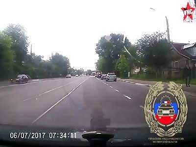 car drives into a crane